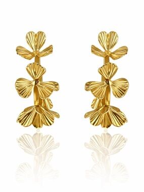 Gold Floral Drop Earrings